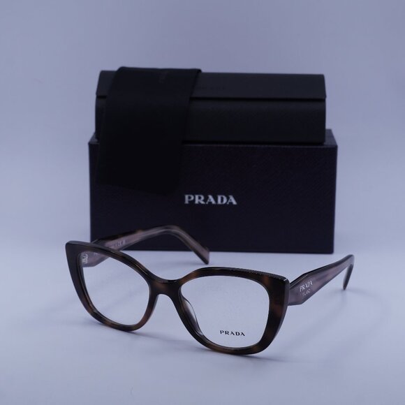 Prada PRB04V 23A1O1 Cat Eye Eyeglasses - Mauve/Havana 53mm - Picture 1 of 9